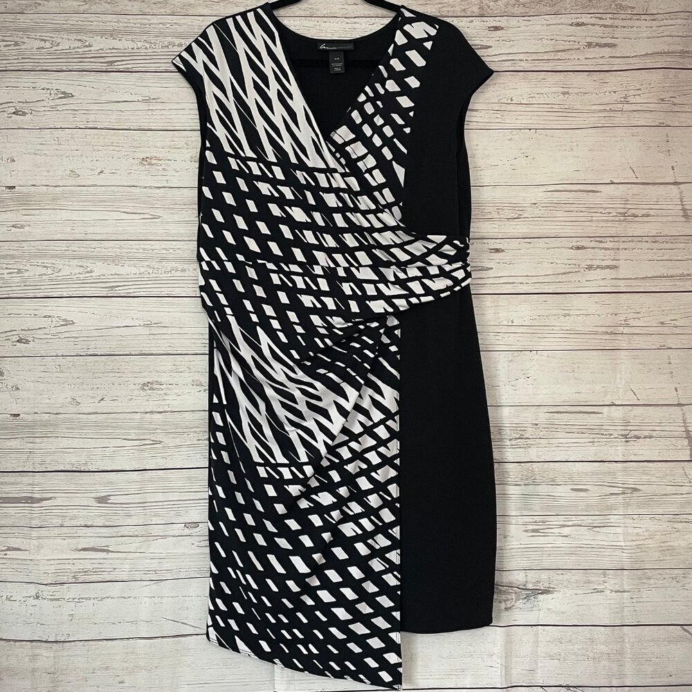 Lane Bryant Black/White Wrap Inspired Dress Size 14/16